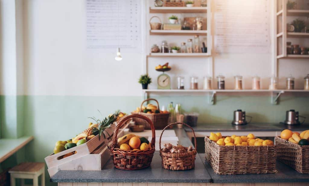 Fruit juice bar counter